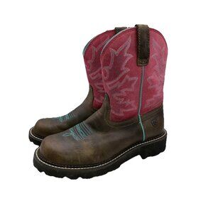 Ariat Women's Pink and Brown Western Boots
